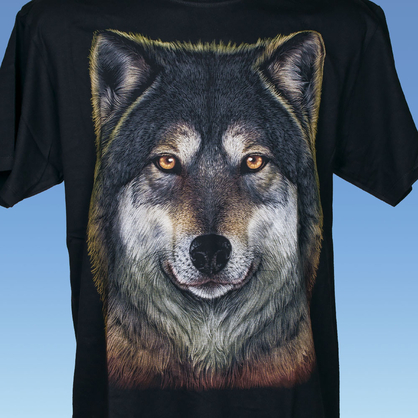 T-shirt z głową wilka efekt 3d