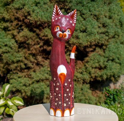 Figurka kota z drewna dekoracja
