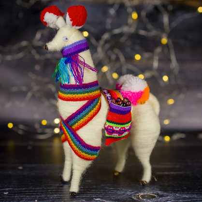 Figurka dekoracyjna lama z Peru rękodzieło