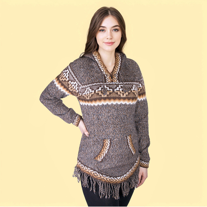 Sweter damski wełniany (frędzli , alpaka)