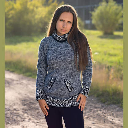 Wełniany sweter z alpaki damski golf